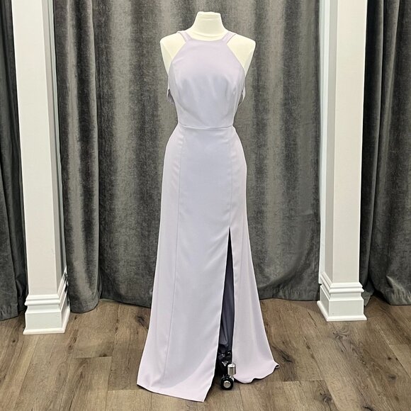Moondance Purple Halter Crepe Gown- Style 3039- Size 12 - Picture 1 of 3